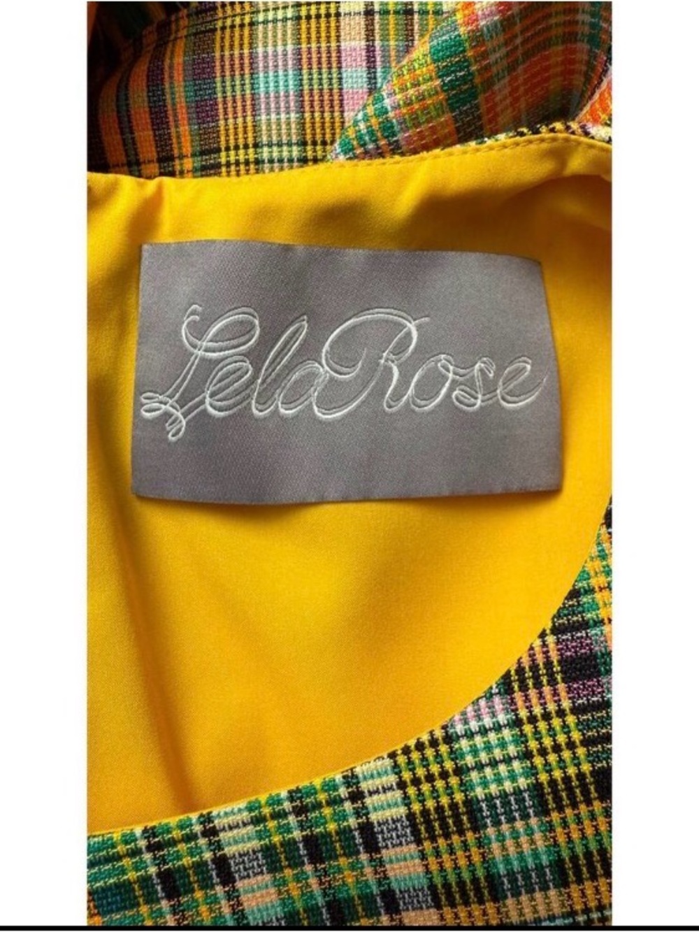 Lela Rose Handloomed Plaid Fringe Trim Fit & Flare Dress, Size 16 (1390) EUC - Picture 5 of 16